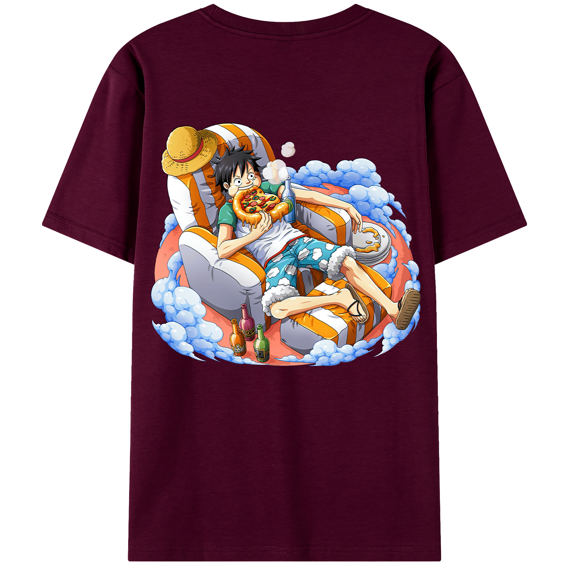 ワンピース モンキー・D・ルフィ ONE PIECE Monkey D. Luffy レディース半袖Tシャツ(バックプリント)